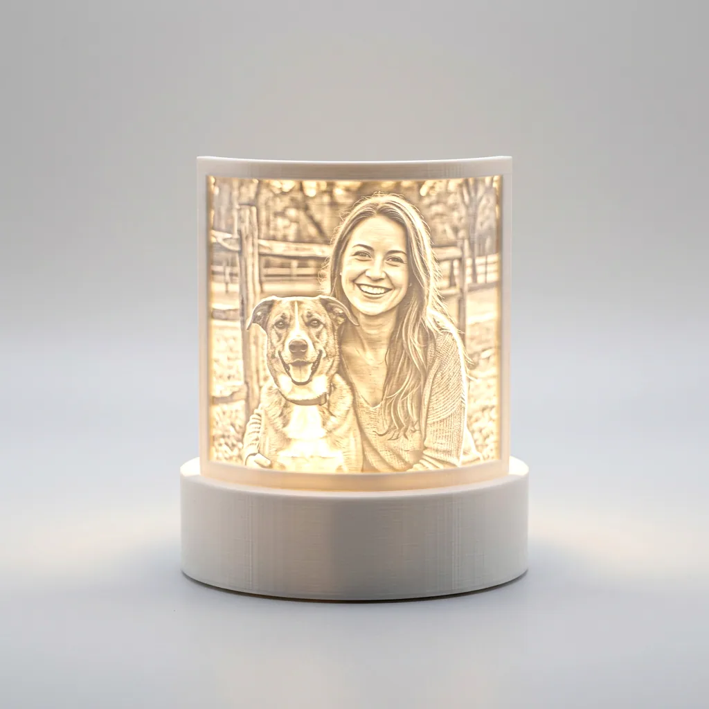 Luminária Lithophane com sua Foto